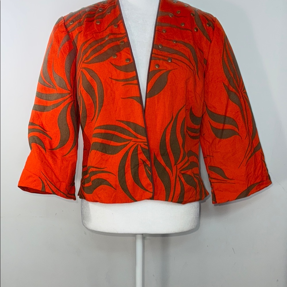 Orange Patterned Women's Jacket - image 1